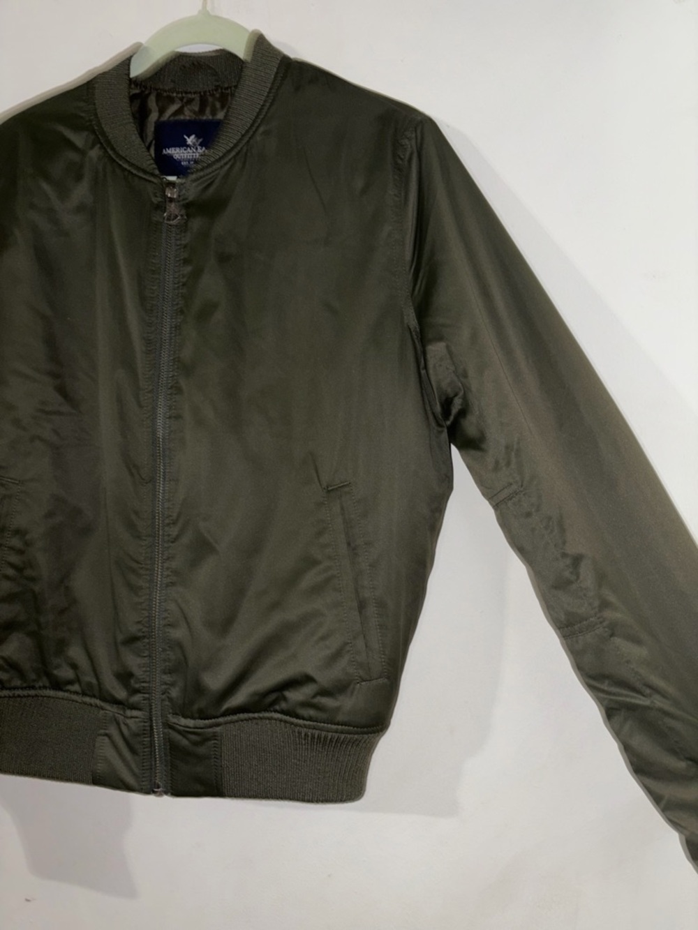 American Eagle Outfitters Olive Green Women Bomber Jacket - Picture 4 of 8